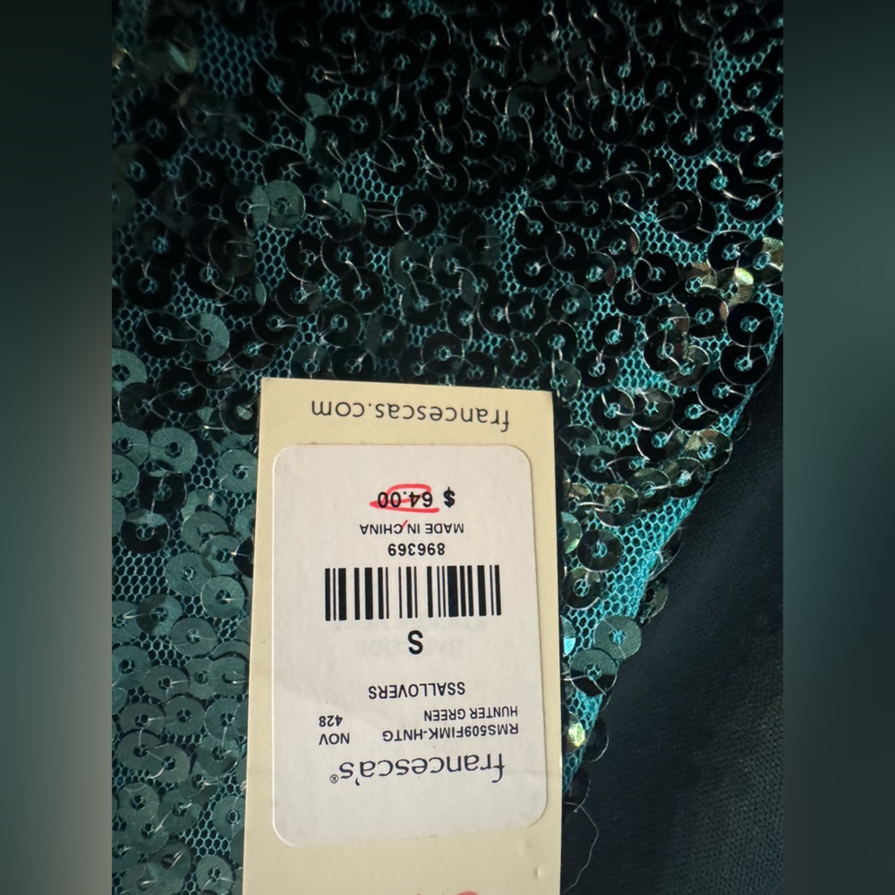 Francesca's Teal Sequin Blouse